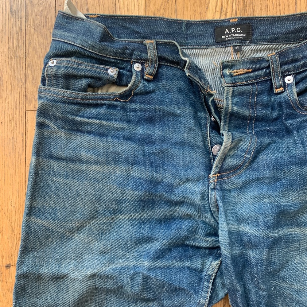 men’s apc slim straight jeans waist 30 worn